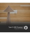 3W wiederaufladbare LED Tischleuchte, braun - 3-in-1 CCT, dimmbar, Touch-Steuerung, USB-C, 4000mAh Akku