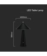 3W wiederaufladbare LED Tischleuchte mit Touch-Dimmer - 3-in-1 CCT, schwarzes Leder, 4000mAh Akku, USB-C, 20x33 cm