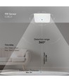 12W LED Sensorleuchte mit Samsung Chip - 3-in-1 CCT, quadratisch, weiß, 360° PIR Sensor, IP20
