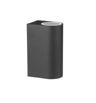 GU10 Wandleuchte mit Up/Down Licht, rund - IP44 Außen, Weiß, Aluminium, ohne Leuchtmittel