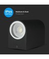 GU10 Wandleuchte mit Up/Down Licht, rund - IP44 Außen, Weiß, Aluminium, ohne Leuchtmittel
