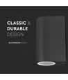 GU10 Wandleuchte mit Up/Down Licht, rund - IP44 Außen, Weiß, Aluminium, ohne Leuchtmittel