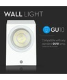GU10 Wandleuchte, eckig - Weiß, IP44 Außen, 1-Wege Licht, ohne Leuchtmittel