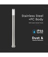Pollerleuchte E27 - Edelstahlgehäuse (110 cm), satiniertes Nickel, IP44