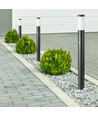 110cm E27 Gartenleuchte mit Sensor - IP44, Edelstahl, Anthrazit, PIR Sensor, ohne Leuchtmittel