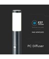 110cm E27 Gartenleuchte mit Sensor - IP44, Edelstahl, Anthrazit, PIR Sensor, ohne Leuchtmittel