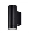 Schwarze Up/Down Wandleuchte GU10 - Rund, Aluminium, IP54 Außen- & Innenbereich