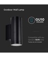 Schwarze Up/Down Wandleuchte GU10 - Rund, Aluminium, IP54 Außen- & Innenbereich