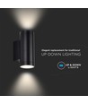 Schwarze Up/Down Wandleuchte GU10 - Rund, Aluminium, IP54 Außen- & Innenbereich