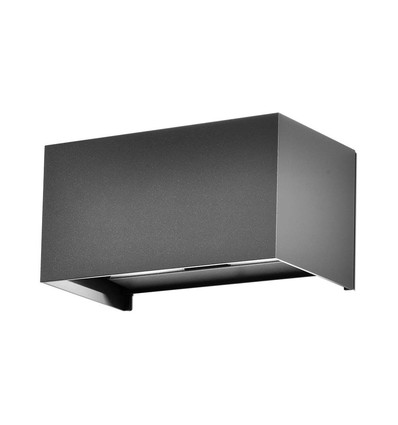 24W LED Wandleuchte mit Up/Down Licht - IP65, grau, 4000K, 20cm hoch, Aluminium, Außen