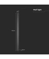 10W lineare LED Wandleuchte, 51cm - IP65, RA90, schwarz, 4000K, 1300lm