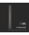 10W lineare LED Wandleuchte, 51cm - IP65, RA90, schwarz, 4000K, 1300lm