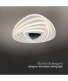 120W 3D Designer Deckenleuchte - 51x50cm, dimmbar, 3-in-1 CCT, inkl. Fernbedienung