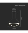 12W LED Pendelleuchte - Ø40cm, schwarz, 1,5m Seil, inkl. Leuchtmittel