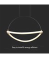 12W LED Pendelleuchte - Ø40cm, schwarz, 1,5m Seil, inkl. Leuchtmittel