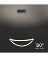 12W LED Pendelleuchte - Ø40cm, schwarz, 1,5m Seil, inkl. Leuchtmittel