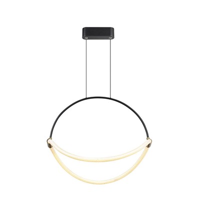 60cm 16W LED Pendel - 1,5m Seil, schwarzes Gehäuse, 3000K, 1920lm