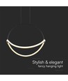 60cm 16W LED Pendel - 1,5m Seil, schwarzes Gehäuse, 3000K, 1920lm