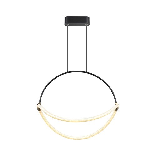 60cm 16W LED Pendel - Schwarz, 1,5m Seil, 120lm/W