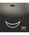 60cm 16W LED Pendel - Schwarz, 1,5m Seil, 120lm/W
