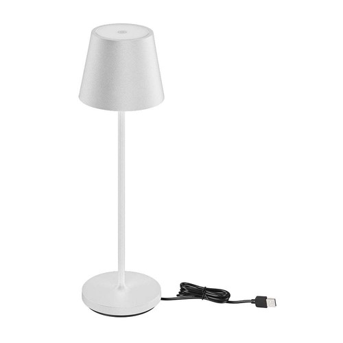 1,5W LED Tischleuchte, Touch dimmbar - 5V, IP54, 3000K, sandweiß, kabelloses Laden, wiederaufladbar