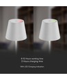 1,5W LED Tischleuchte, Touch dimmbar - 5V, IP54, 3000K, sandweiß, kabelloses Laden, wiederaufladbar