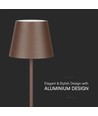 1,5W LED - Tischlampe, Touch, Dimmbar, 3000K, IP54, Sand Cortenfarbenes Gehäuse