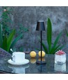 1,5W LED Tischleuchte, wiederaufladbar - 3000K, IP54, Touch dimmbar, sandschwarz, inkl. kabelloses Laden