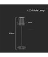 1,5W LED Tischleuchte, wiederaufladbar - 3000K, IP54, Touch dimmbar, sandschwarz, inkl. kabelloses Laden