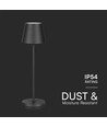 1,5W LED Tischleuchte, wiederaufladbar - 3000K, IP54, Touch dimmbar, sandschwarz, inkl. kabelloses Laden