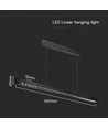 36W LED Linear Hängeleuchte - Samsung-Linse, Typ 3i1, schwarz