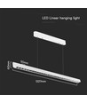 36W LED Lichtleiste für Abhängung - 3-in-1 CCT, Samsung LED, 120cm, schwarz/weiß, inkl. Seilaufhängung