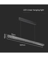 36W LED Linear-Pendelleuchte mit Samsung LED - Mattgrau, 120cm, CCT, 3-in-1 Farbe, IP20