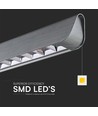 36W LED Linear-Pendelleuchte mit Samsung LED - Mattgrau, 120cm, CCT, 3-in-1 Farbe, IP20