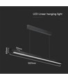 36W LED Linear-Pendelleuchte - CCT, schwarz, 2880lm, inkl. Seilaufhängung