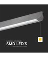 36W LED Linear-Pendelleuchte, 3IN1 CCT - 2880lm, mattgrau, Samsung LED, inkl. Seilaufhängung