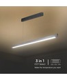 36W LED Linear-Pendelleuchte, 3IN1 CCT - 2880lm, mattgrau, Samsung LED, inkl. Seilaufhängung