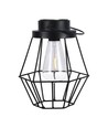 Hängende Solar LED Laterne, 0,5W - Schwarz Metall, Vintage Design, 2700K, IP44, 1.2V wiederaufladbar, mit Griff
