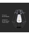 Hängende Solar LED Laterne, 0,5W - Schwarz Metall, Vintage Design, 2700K, IP44, 1.2V wiederaufladbar, mit Griff