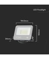 30W LED Fluter, Samsung LED Chip - Schwarz, 3000K, 1m Kabel, IP65 Außenbereich