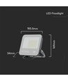 50W Flutlicht - Samsung Chip, 1m Kabel, 6500K, Schwarz, Arbeitsleuchte, graues mattiertes Glas