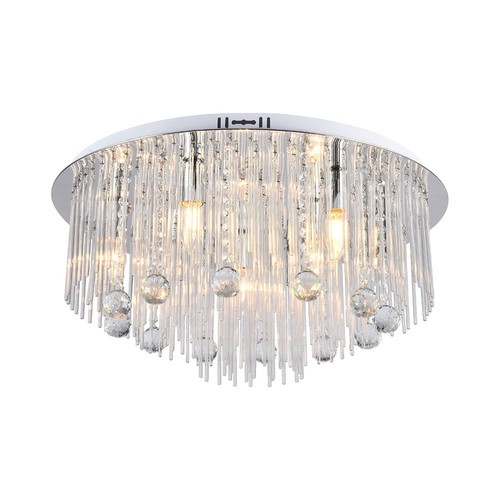 Ø60cm LED Designer Kristall Deckenleuchte - E14 Fassung, Klarglas, IP20 Innenbereich