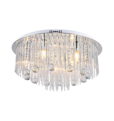 Ø60cm LED Designer Kristall Deckenleuchte - E14 Fassung, Klarglas, IP20 Innenbereich