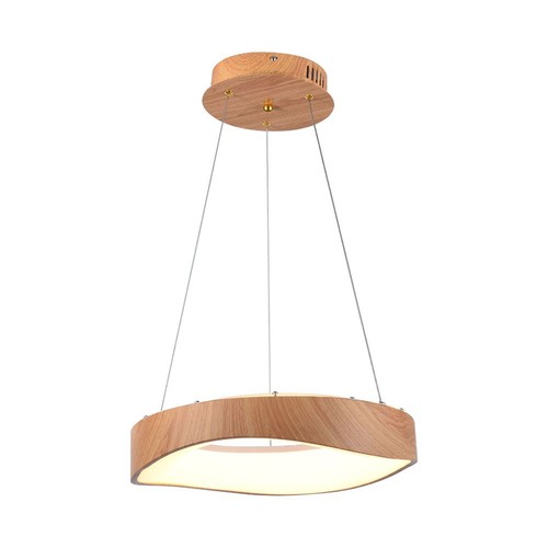 18W LED Pendelleuchte im Holzdesign - 2100lm, Ø40cm, 3000K, inkl. Leuchtmittel