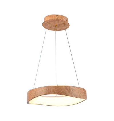 18W LED Pendelleuchte im Holzdesign - 2100lm, Ø40cm, 3000K, inkl. Leuchtmittel