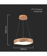 18W LED Pendelleuchte im Holzdesign - 2100lm, Ø40cm, 3000K, inkl. Leuchtmittel