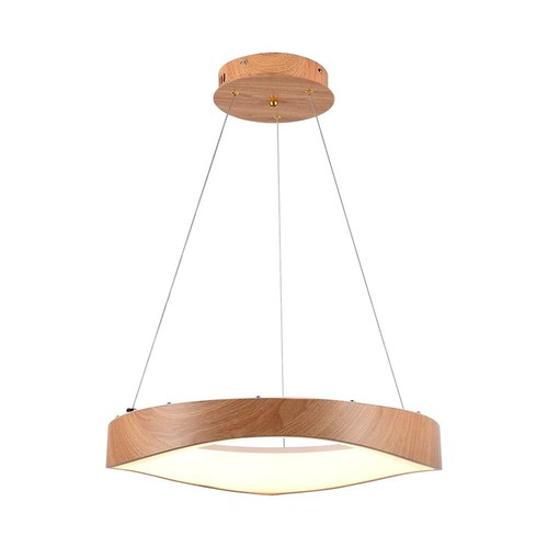 25W LED Designer Pendelleuchte aus Holz - Ø50cm, 3000K, weißes Gehäuse, inkl. Leuchtmittel