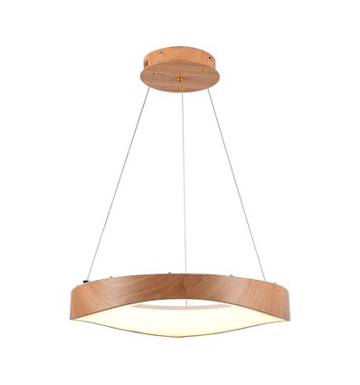 25W LED Designer Pendelleuchte aus Holz - Ø50cm, 3000K, weißes Gehäuse, inkl. Leuchtmittel