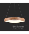 25W LED Designer Pendelleuchte aus Holz - Ø50cm, 3000K, weißes Gehäuse, inkl. Leuchtmittel