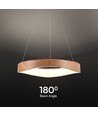 25W LED Designer Pendelleuchte aus Holz - Ø50cm, 3000K, weißes Gehäuse, inkl. Leuchtmittel